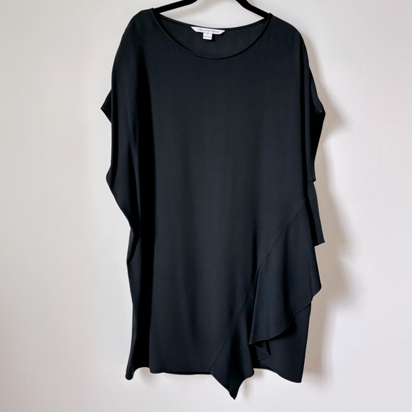 DVF Asymmetrical Black Dress - Picture 1 of 7